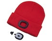 čepice s čelovkou 45lm, nabíjecí, USB, červená, univerzální velikost