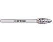 fréza karbidová, kulatý oblouk, ⌀6x13mm, ⌀stopky 3mm, sek střední (double-cut)