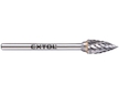 fréza karbidová, ostrý oblouk, ⌀6x13mm, ⌀stopky 3mm, sek střední (double-cut)