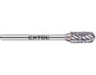 fréza karbidová, válcová s kulovým čelem, ⌀6x13mm, ⌀stopky 3mm, sek střední (double-cut)