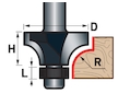 fréza zaoblovací (vydutá) do dřeva, R6,3xD25,6xH11, stopka 8mm