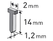 hřebíky, balení 1000ks, 14mm, 2,0x0,52x1,2mm