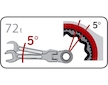 klíč ráčnový očkoplochý s kloubem, 72 zubů, 12mm, L 174mm