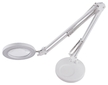 Lampa stolní s lupou, USB napájení, bílá, 2400lm, 3 barvy světla, 5x zvětšení