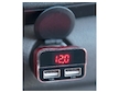 nabíječka USB do auta, 12/24V, 2xUSB, měřič, 3,4A, 17W
