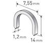 Spony oblé, balení 1000ks, 14mm, 7,55x0,52x1,2mm