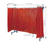 TransFlex ochranná zástěna, červená 3700 × 1950 mm