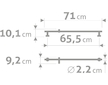 tyč s posuvným držákem sprchy, celokovová, 71cm, nerez