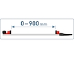 vodící/upínací hliníková lišta, rozsah 0-900mm