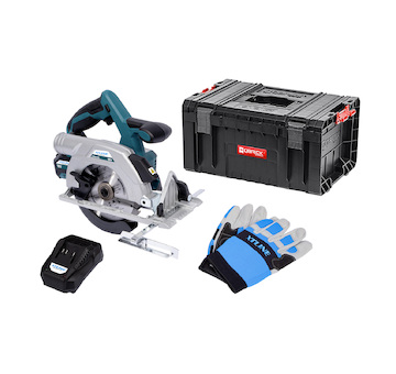 Aku kotoučová pila bezuhlíková 165mm 18V + baterie 5Ah + nabíječka 3.5A + box
