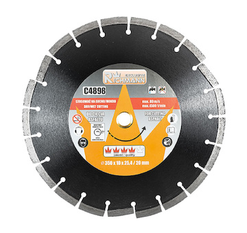 Diamantový kotouč na asfalt 350x25,4 mm, výška segmentů 10 mm