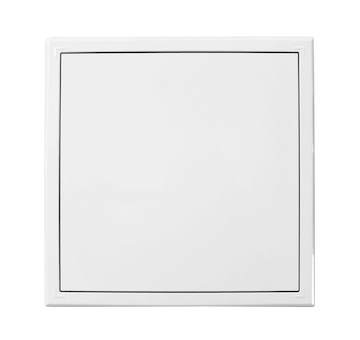 HACO Dvířka revizní kovová bílá s tlačným zámkem | 300x300 mm