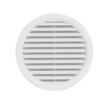 HACO Mřížka větrací bílá kruhová se síťovinou | 125 mm
