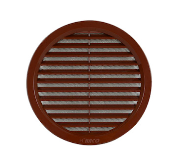 HACO Mřížka větrací hnědá kruhová se síťovinou | 125 mm