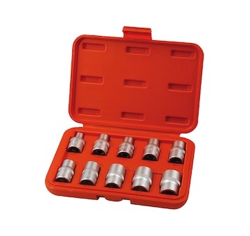 hlavice nástrčné vnitřní TORX, sada 10ks, 1/2