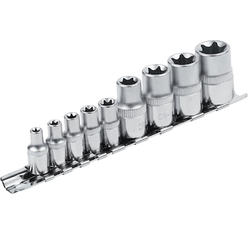 Hlavice nástrčné vnitřní TORX , sada 9ks, 1/4