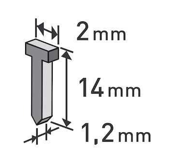 hřebíky, balení 1000ks, 14mm, 2,0x0,52x1,2mm