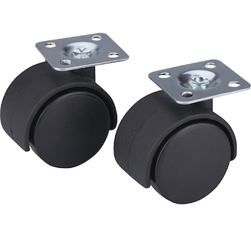 kolečka otočná nylonová, sada 2ks, průměr 40mm se základnou