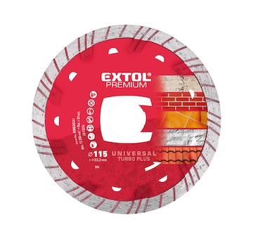 kotouč diamantový řezný TURBO PLUS - suché i mokré řezání, 115x22,2mm