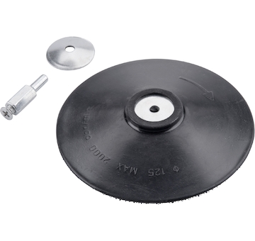 Nosič brusných výseků, do vrtačky - suchý zip, ∅125mm, stopka 8mm