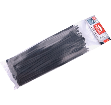 POŠK. OBAL pásky stahovací na kabely EXTRA, černé, 280x4,6mm, 100ks, nylon PA66