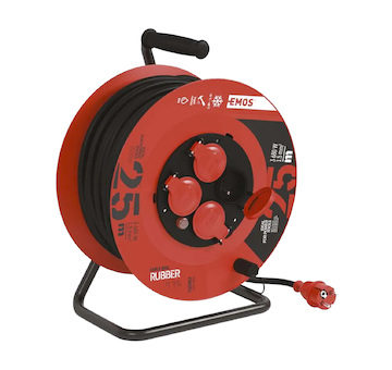 prodluž. kabel gumový na bubnu 230V/25m