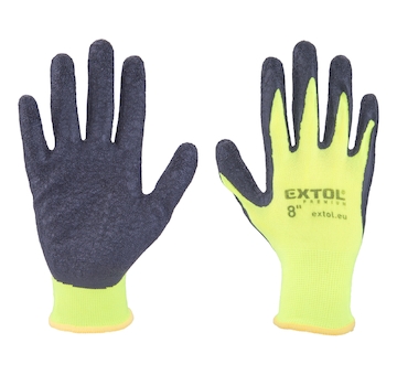 rukavice nylonové, bezešvé, polomáčené v latexu, velikost 8