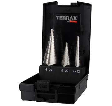 Stupňovitý vrták do kovu RUKO sada 3 ks RUA101126RO Terrax
