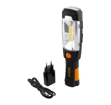 Svítilna pracovní 10COB-LED 3W + 6 LED otočná 360° aku článek 2000mAh