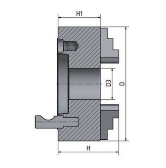 Univerzální sklíčidlo 4-čelisťové s nezávisle stavitelnými čelistmi ø 250 mm Camlock 6