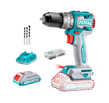 Vrtací šroubovák AKU s příklepem, brushless, 20V Li-ion (2x), industrial