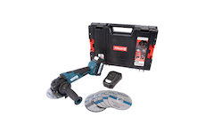 Aku úhlová bruska bezuhlíková 125mm, 18V + baterie  5Ah+ nabíječka + box