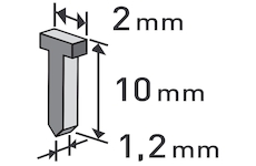 hřebíky, balení 1000ks, 10mm, 2,0x0,52x1,2mm