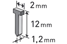 hřebíky, balení 1000ks, 12mm, 2,0x0,52x1,2mm