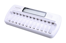 nabíječka AAA/AA, NiMh/NiCd, 12 slotů, individuální nabíjení, LCD