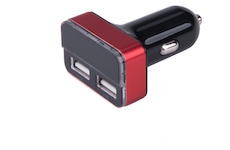 nabíječka USB do auta, 12/24V, 2xUSB, měřič, 3,4A, 17W