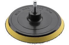 nosič brusných výseků, do vrtačky - suchý zip, ∅125mm, stopka 8mm