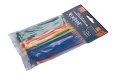 pásky stahovací barevné, 100x2,5mm, 100ks, (4x25ks), 4 barvy, nylon