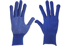 Pracovní rukavice z polyesteru s PVC terčíky na dlani, velikost 9