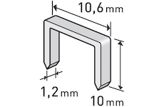 spony, balení 1000ks, 10mm, 10,6x0,52x1,2mm