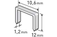 spony, balení 1000ks, 12mm, 10,6x0,52x1,2mm