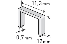 spony, balení 1000ks, 12mm, 11,3x0,52x0,70mm