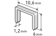 spony, balení 1000ks, 6mm, 10,6x0,52x1,2mm