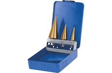 vrtáky stupňovité, sada 3ks, ∅4-12/1mm, ∅4-20/2mm, ∅4-32/2mm