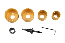 vrtáky vykružovací korunkové, 4 průměry ∅32-54mm, HSS/Bi-metal